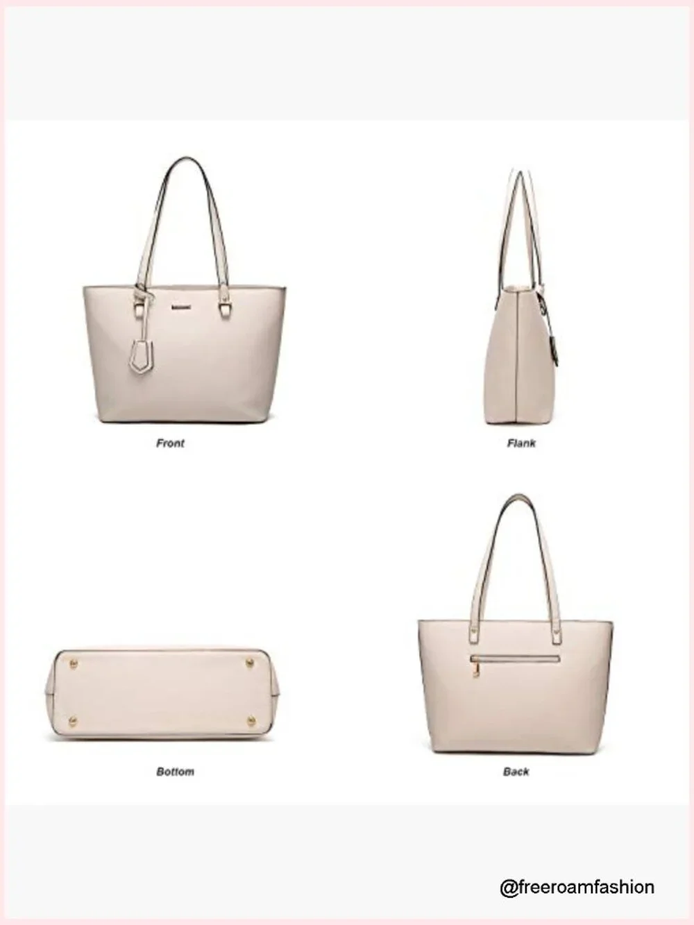 Women's Leather Satchel Handbag Tote Set with Wallet Clutch 4pcs